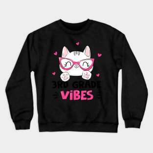 Third 3rd Grade Back to School Cute Cat Cute Crewneck Sweatshirt